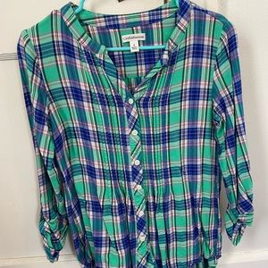 3/4 length button down without collar